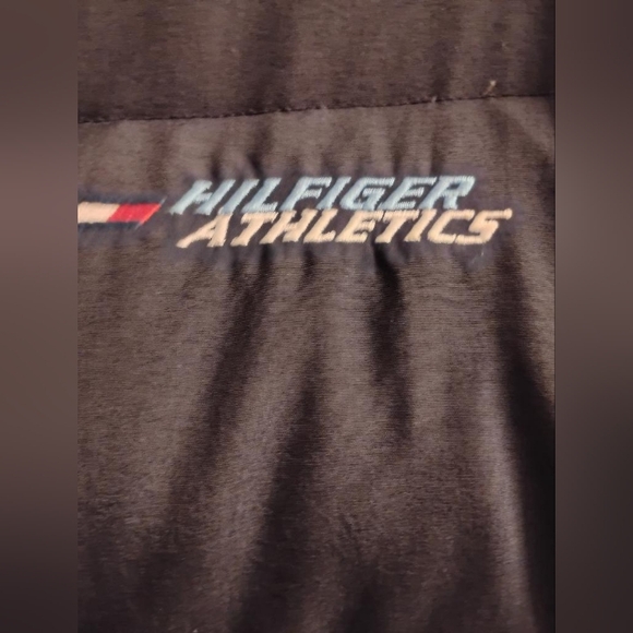 Tommy Hilfiger Black With Blue Stripes Puffer Coat Sz.XL - Picture 6 of 6